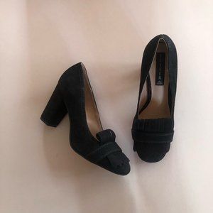 Steven by Steve Madden Black Kilted Suede Heel